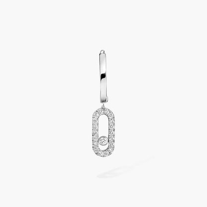 [LORA] Move Uno Single Diamond Hoop Earring