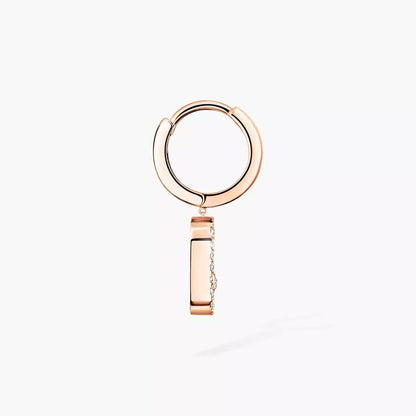 [LORA] Move Uno Single Diamond Hoop Earring