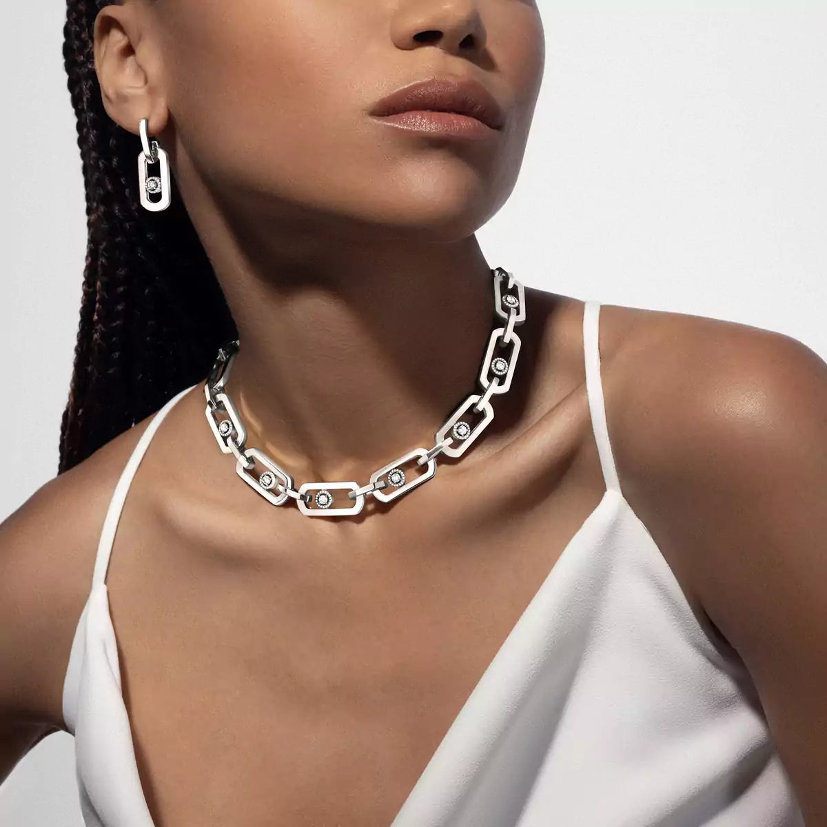 [LORA] So Move XL Diamond Pendant Earrings