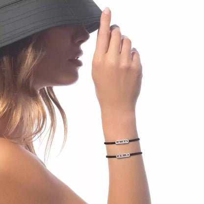 [LORA] Messika Care(s) pink cord pavé bracelet