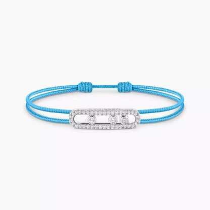 [LORA] Messika Care(s) pink cord pavé bracelet