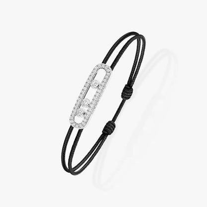 [LORA] Messika Care(s) pink cord pavé bracelet