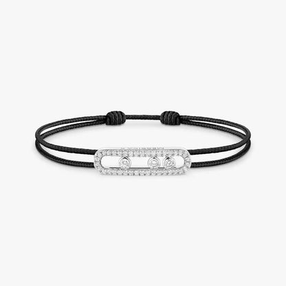 [LORA] Messika Care(s) pink cord pavé bracelet