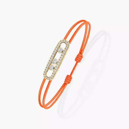 [LORA] Messika Care(s) pink cord pavé bracelet