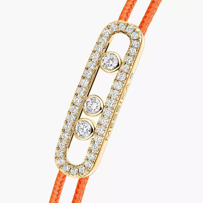 [LORA] Messika Care(s) pink cord pavé bracelet