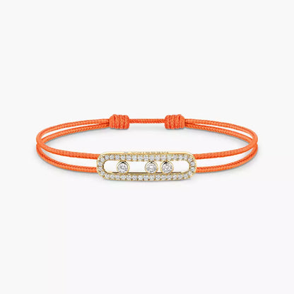 [LORA] Messika Care(s) pink cord pavé bracelet