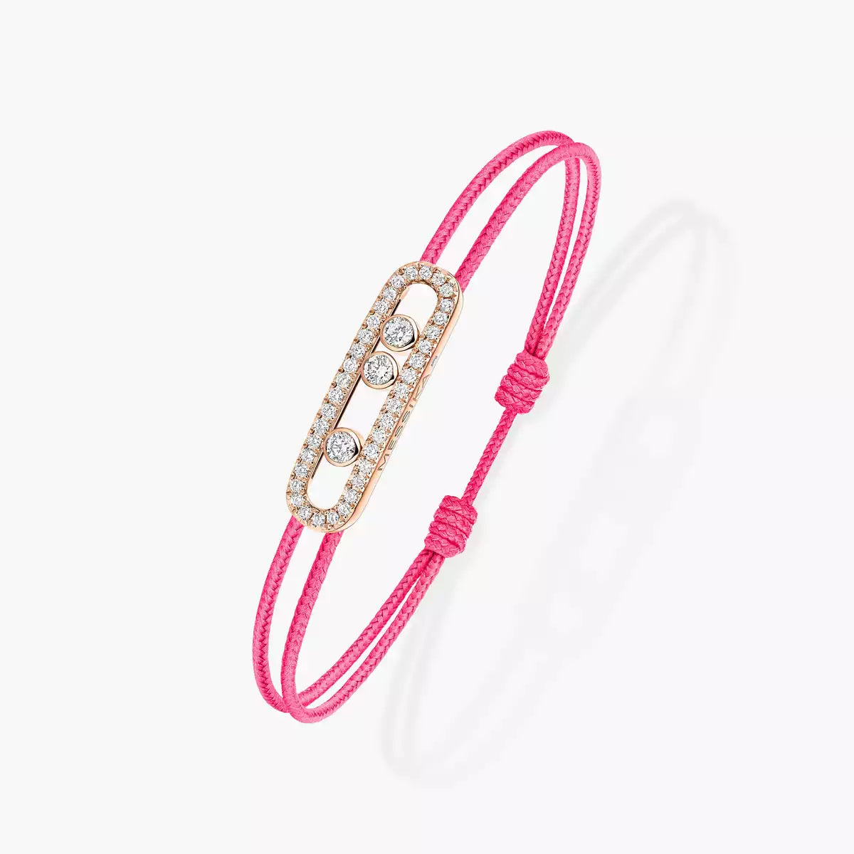 [LORA] Messika Care(s) pink cord pavé bracelet