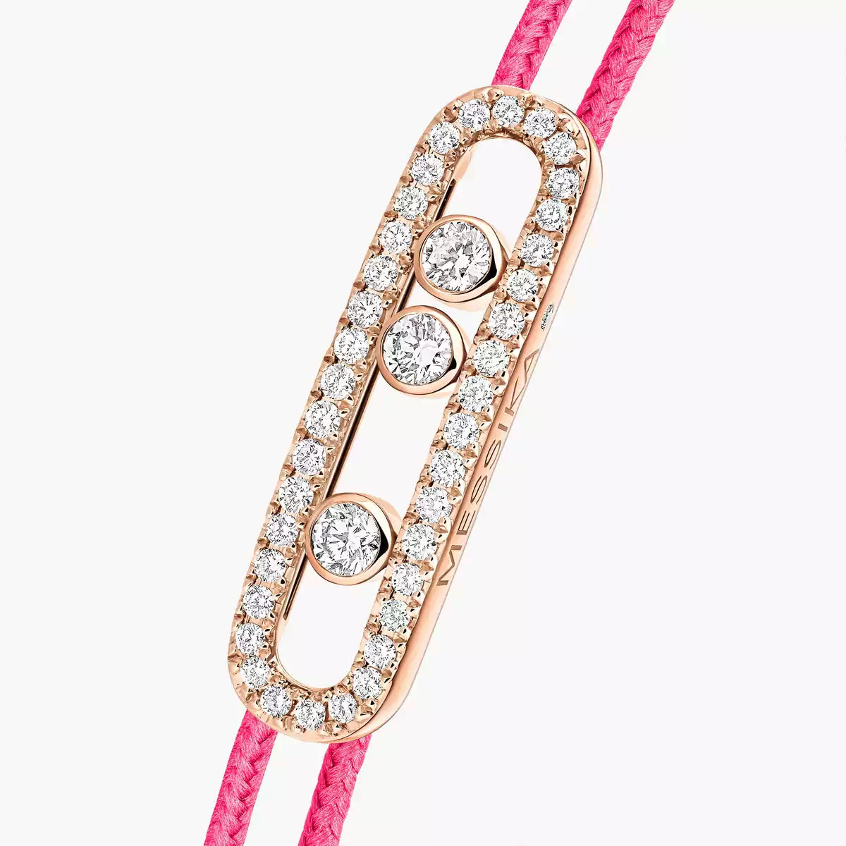 [LORA] Messika Care(s) pink cord pavé bracelet