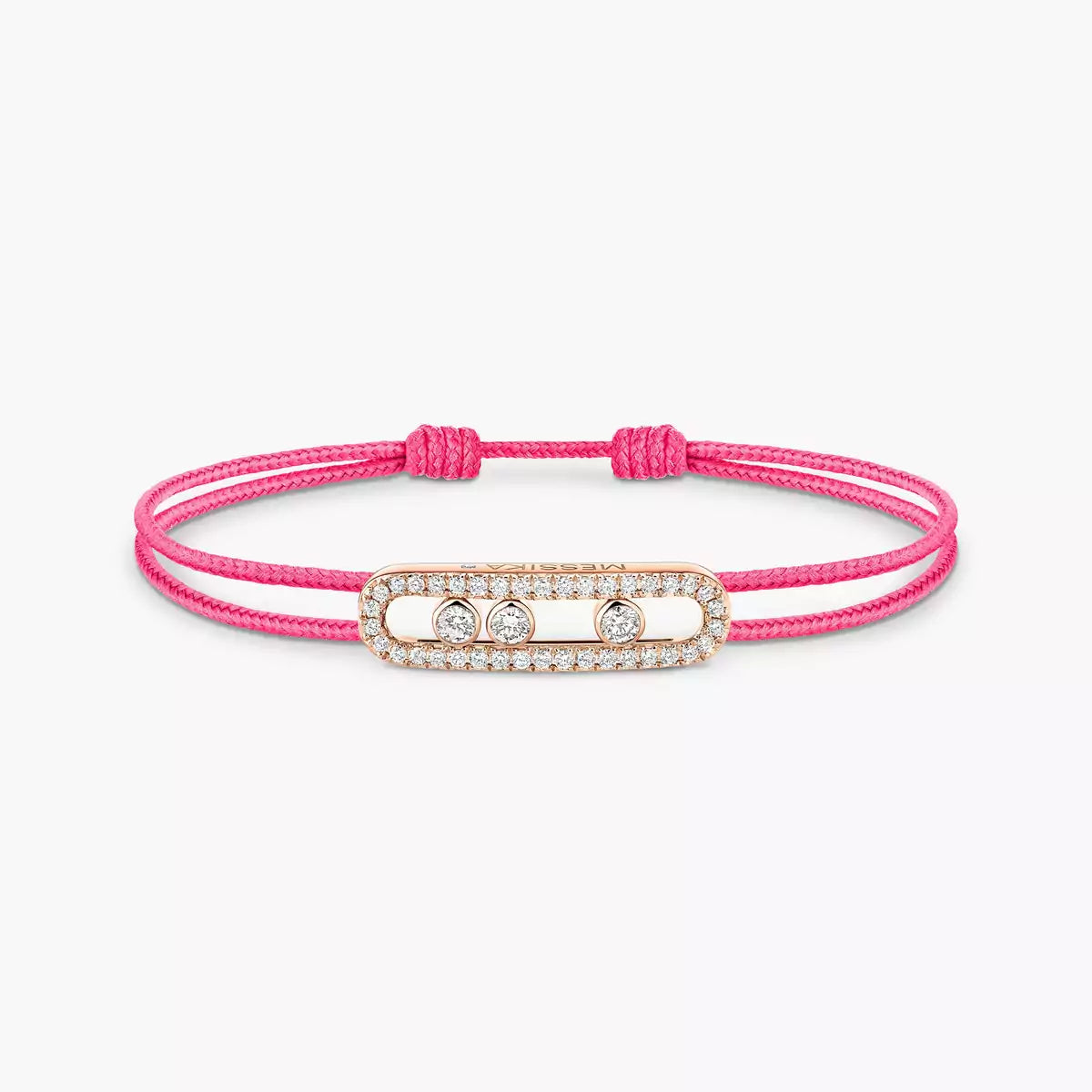[LORA] Messika Care(s) pink cord pavé bracelet