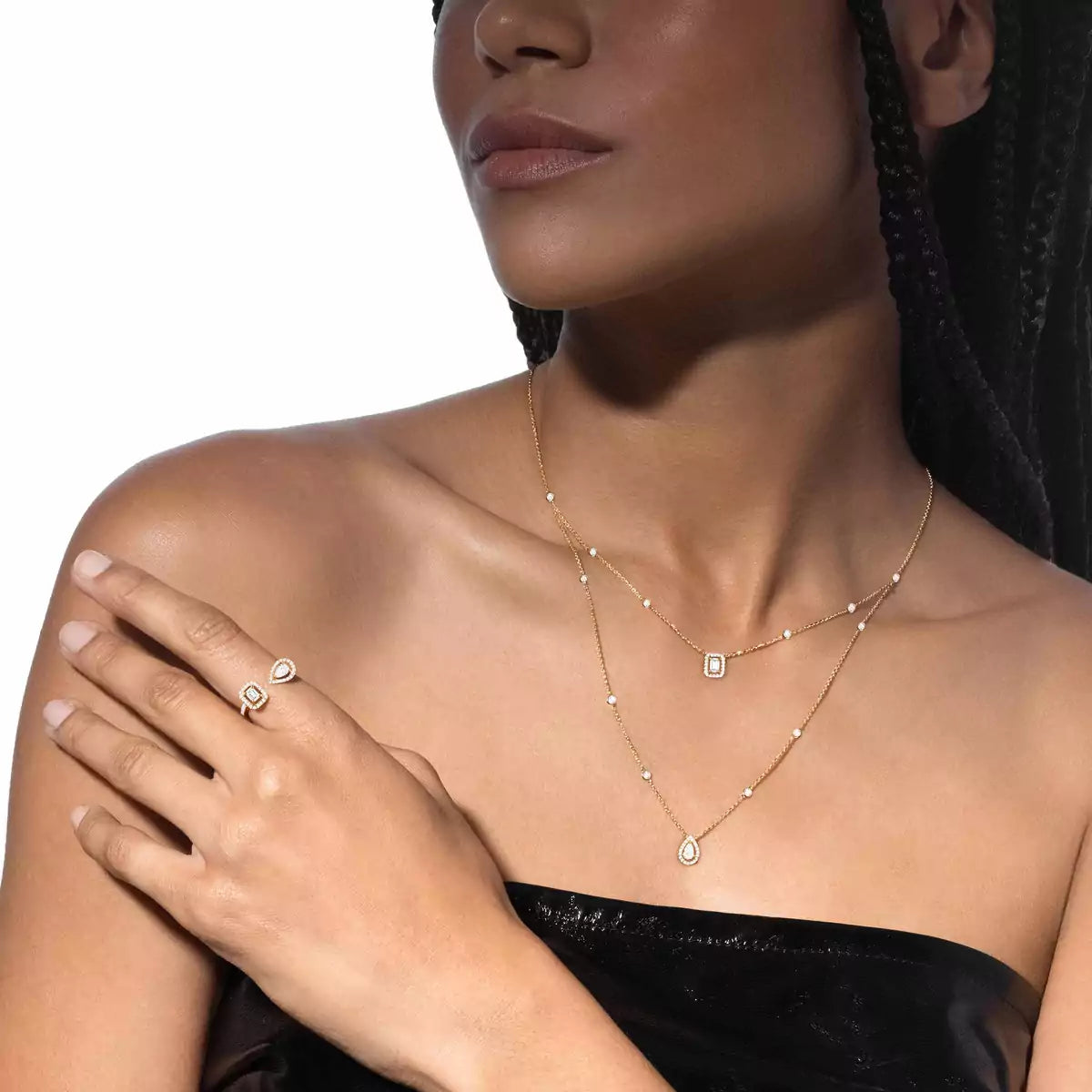 [LORA] Diamond Necklace My Twin 2 Rows