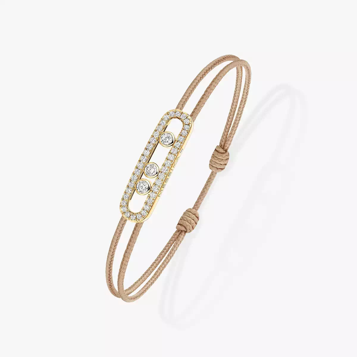 [LORA] Messika Care(s) pink cord pavé bracelet