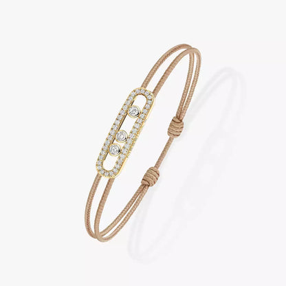 [LORA] Messika Care(s) pink cord pavé bracelet