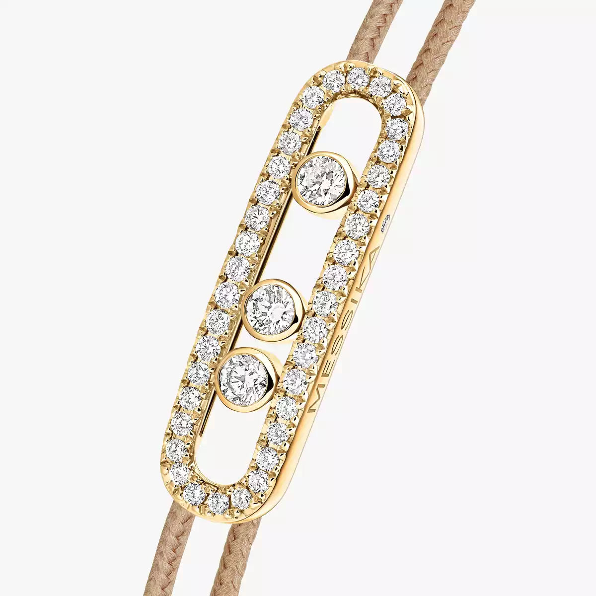 [LORA] Messika Care(s) pink cord pavé bracelet