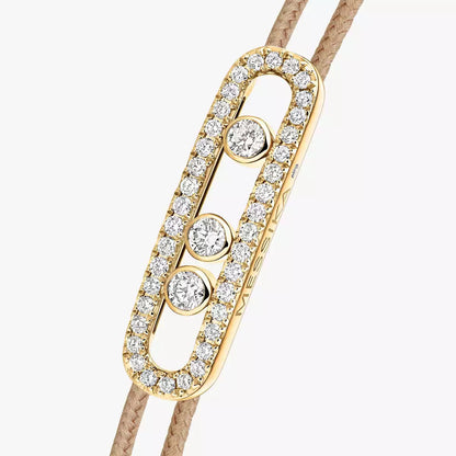 [LORA] Messika Care(s) pink cord pavé bracelet