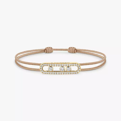 [LORA] Messika Care(s) pink cord pavé bracelet