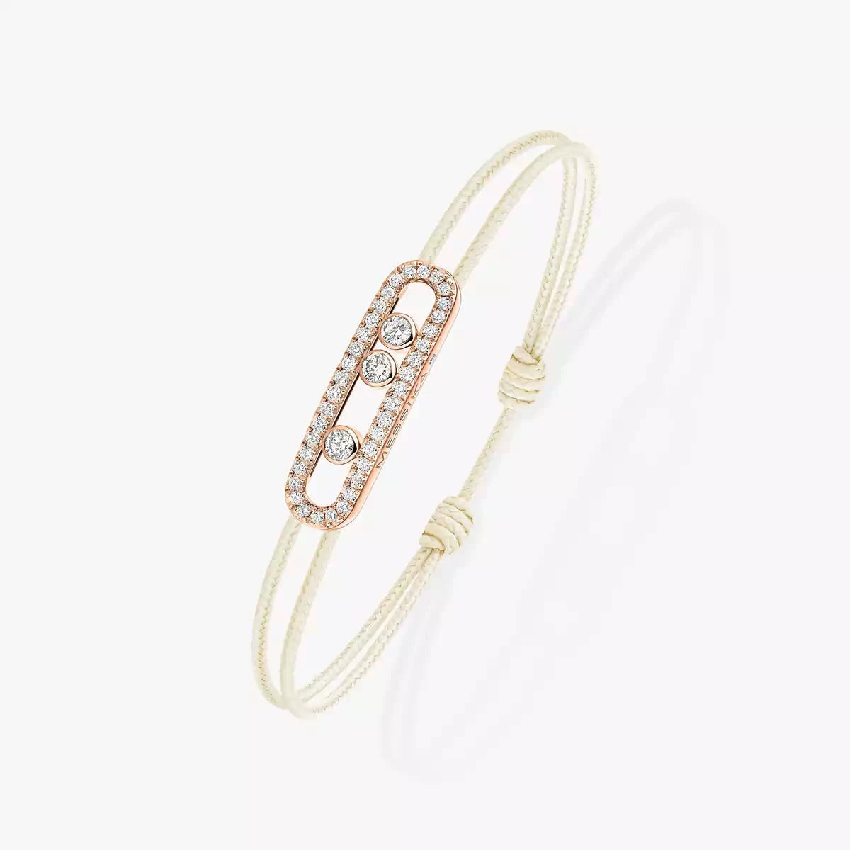 [LORA] Messika Care(s) pink cord pavé bracelet
