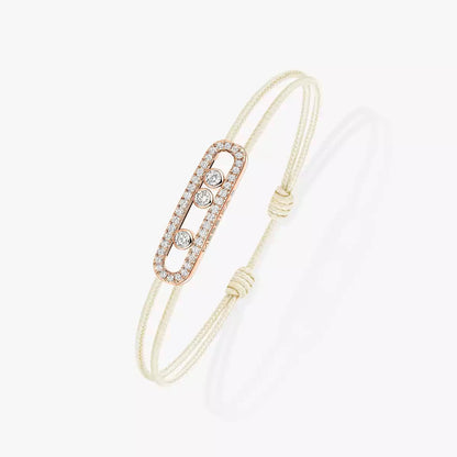 [LORA] Messika Care(s) pink cord pavé bracelet