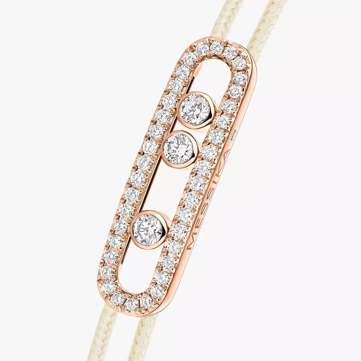 [LORA] Messika Care(s) pink cord pavé bracelet