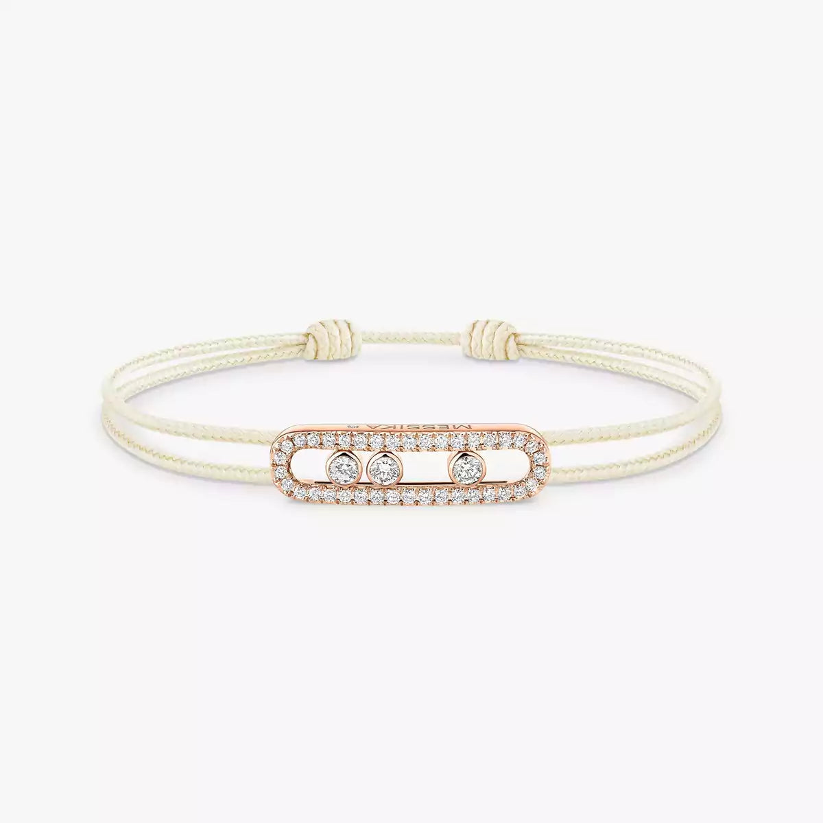 [LORA] Messika Care(s) pink cord pavé bracelet