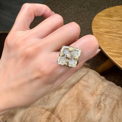 [Lora JEWELRY] OPERA TULLE  RING WITH  ENAMEL BACKGROUND