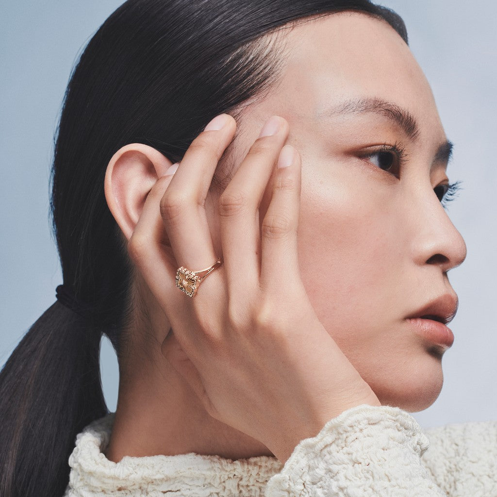 [Lora JEWELRY] OPERA TULLE  RING WITH  ENAMEL BACKGROUND