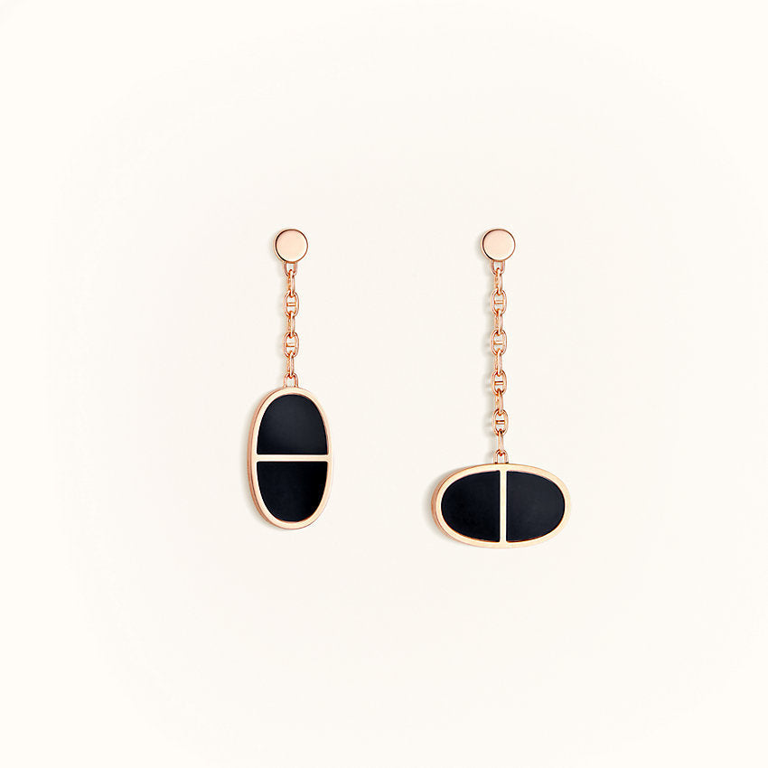 [LORA]CHAINE VERSO BLACK CERAMIC EARRINGS