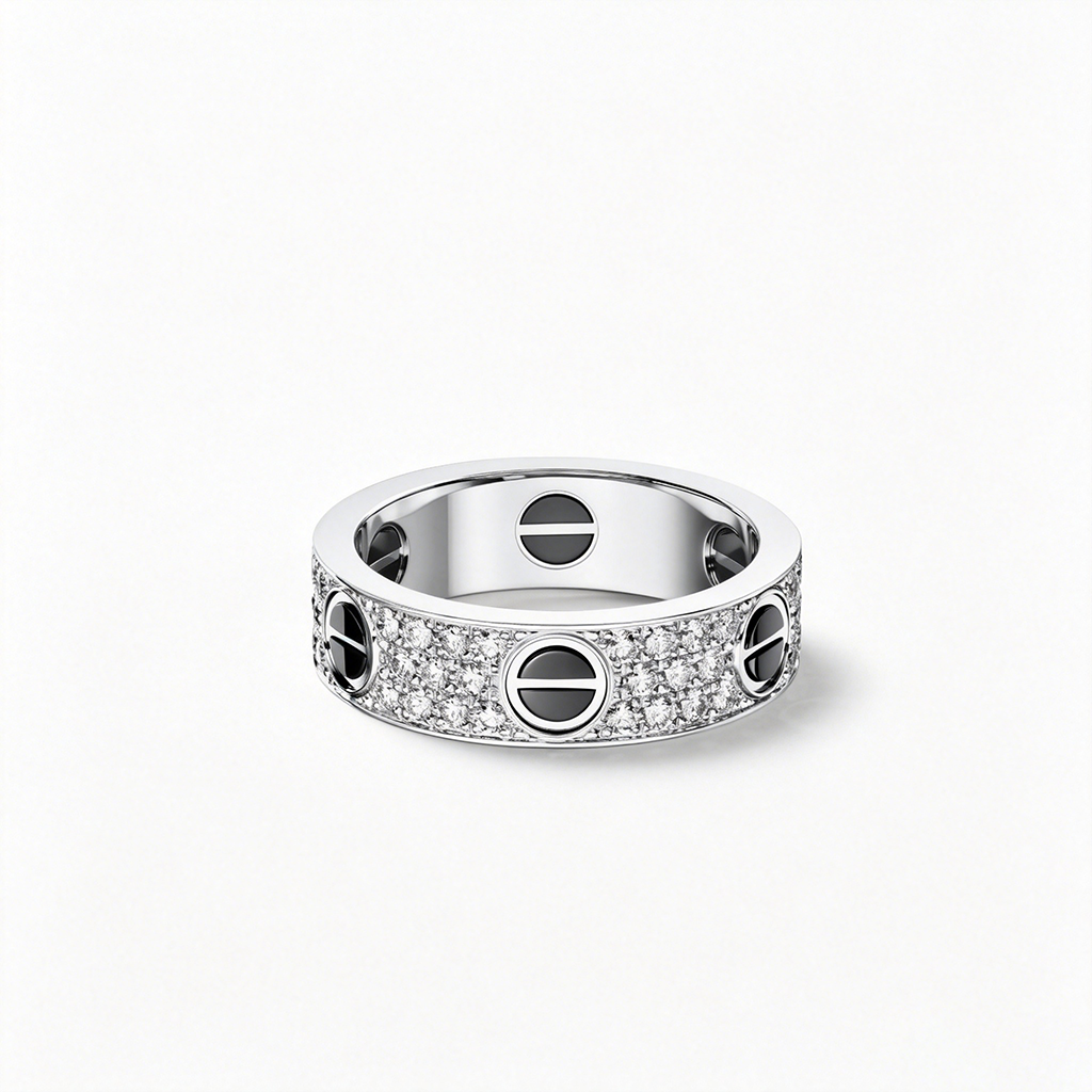 [LORA] LOVE RING 5.5MM DIAMONDS PAVED CERAMIC