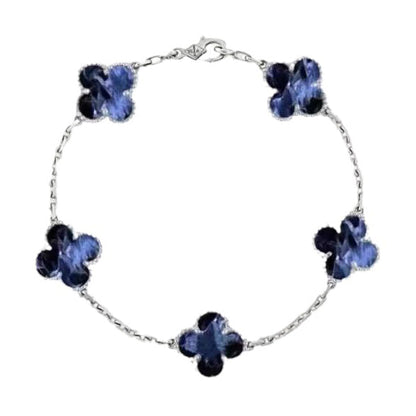 [LORA]CLOVER 5 MOTIF PIETERSITE SILVER BRACELET