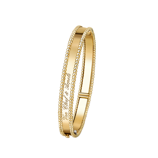 [Lora]CLOVER PERLEE BRACELET SIGNATURE ENGRAVING SERIES