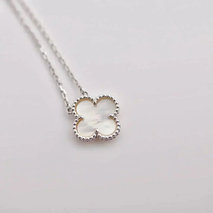 [LORA]CLOVER  15MM WHITE MOTHER-OF-PEARL SILVER