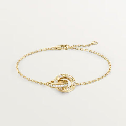 [LORA] LOVE DOUBLE RING FULL DIAMOND BRACELET