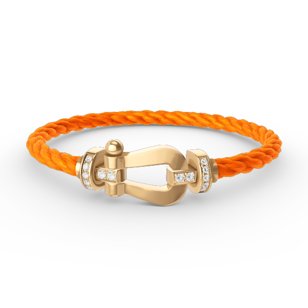 [LORA]FORCE LARGE HORSESHOE HALF DIAMOND BRACELET GOLD