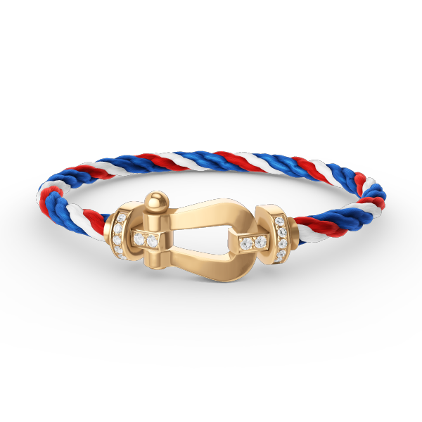 [LORA]FORCE LARGE HORSESHOE HALF DIAMOND BRACELET GOLD