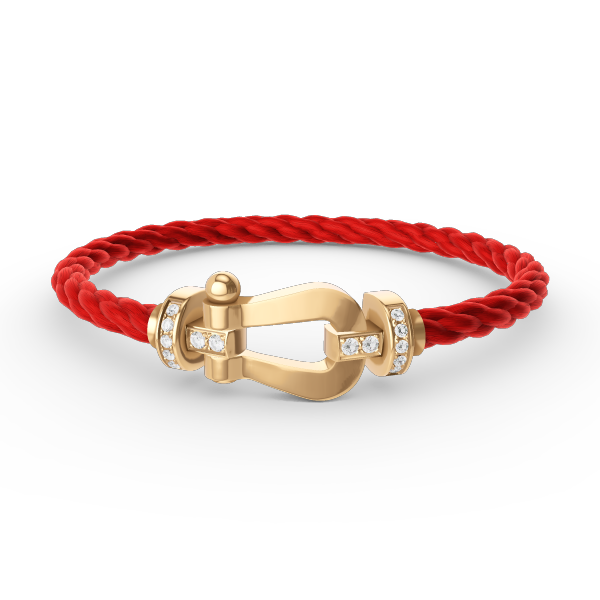 [LORA]FORCE LARGE HORSESHOE HALF DIAMOND BRACELET GOLD