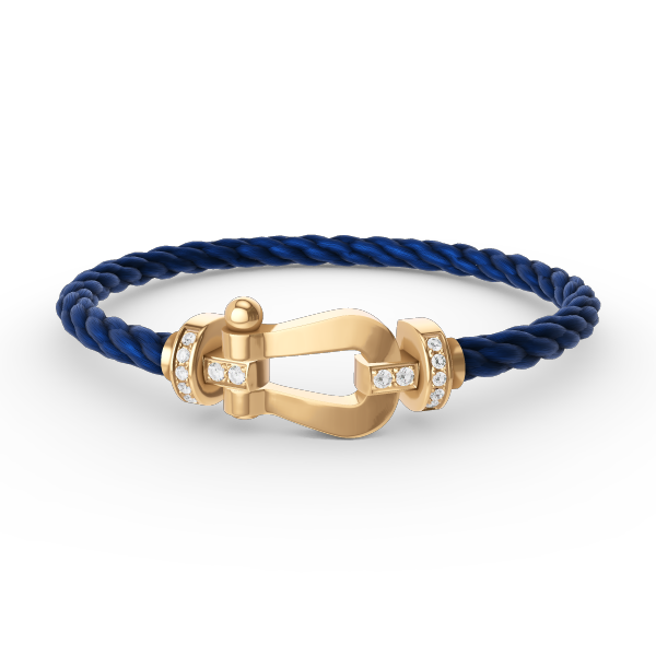 [LORA]FORCE LARGE HORSESHOE HALF DIAMOND BRACELET GOLD