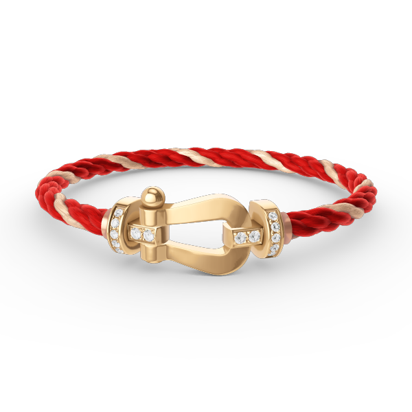 [LORA]FORCE LARGE HORSESHOE HALF DIAMOND BRACELET GOLD