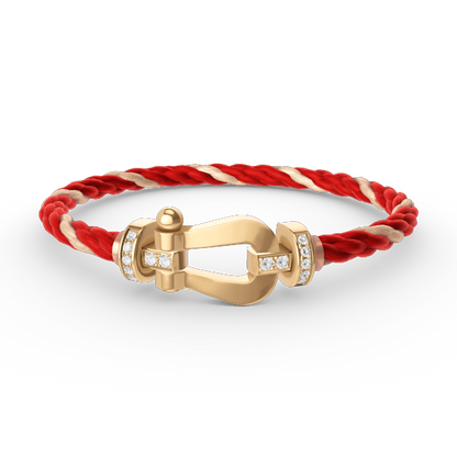[LORA]FORCE LARGE HORSESHOE HALF DIAMOND BRACELET GOLD