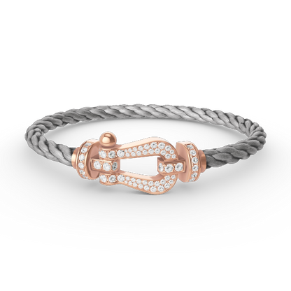 [LORA]FORCE LARGE HORSESHOE FULL DIAMOND BRACELET ROSE GOLD