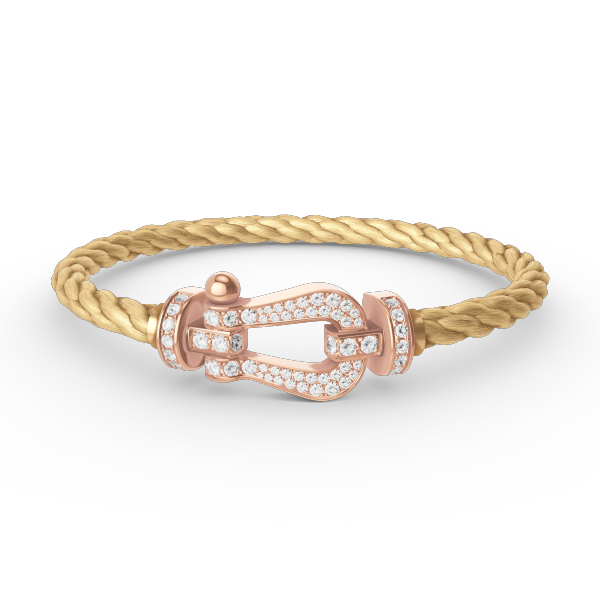 [LORA]FORCE LARGE HORSESHOE FULL DIAMOND BRACELET ROSE GOLD