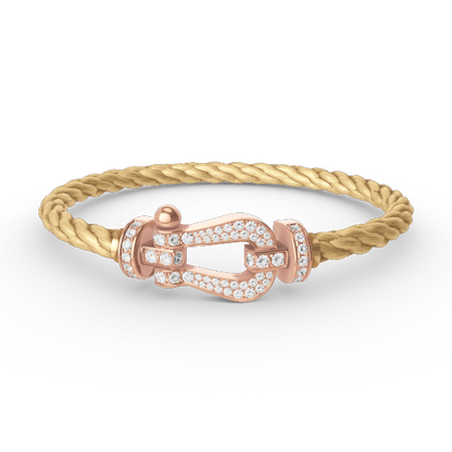 [LORA]FORCE LARGE HORSESHOE FULL DIAMOND BRACELET ROSE GOLD