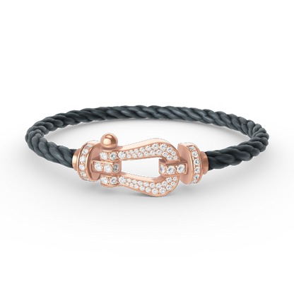 [LORA]FORCE LARGE HORSESHOE FULL DIAMOND BRACELET ROSE GOLD