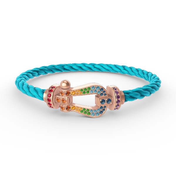 [LORA]FORCE LARGE HORSESHOE  COLORED DIAMOND BRACELET ROSE GOLD