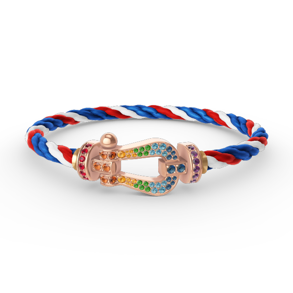 [LORA]FORCE LARGE HORSESHOE  COLORED DIAMOND BRACELET ROSE GOLD