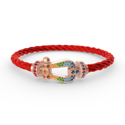 [LORA]FORCE LARGE HORSESHOE  COLORED DIAMOND BRACELET ROSE GOLD