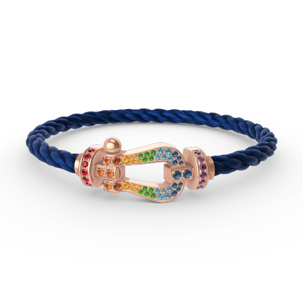 [LORA]FORCE LARGE HORSESHOE  COLORED DIAMOND BRACELET ROSE GOLD