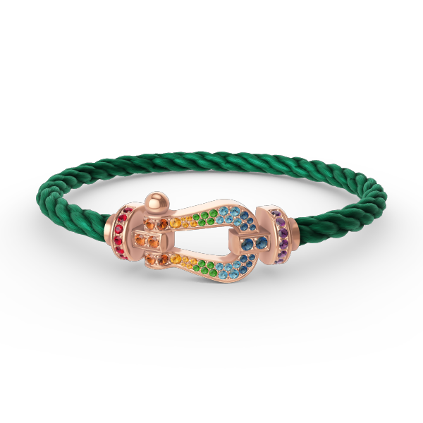 [LORA]FORCE LARGE HORSESHOE  COLORED DIAMOND BRACELET ROSE GOLD