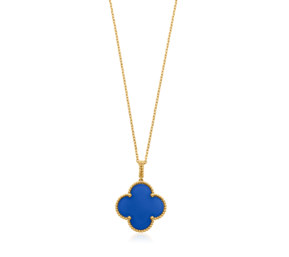 [Lora]CLOVER 25MM NECKLACE TURQUOISE ROSE GOLD