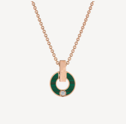 [LORA]GARI NECKLACE PINK GOLD MALACHITE