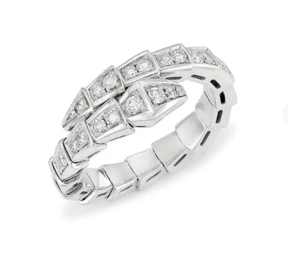 [LORA]SERPENTI RING SILVER DIAMOND PAVED 4MM