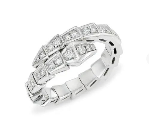 [LORA]SERPENTI RING SILVER DIAMOND PAVED 4MM